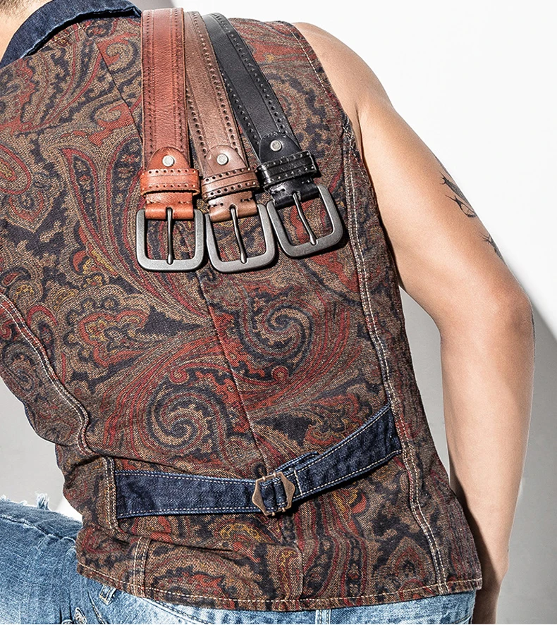 MEDYLA Men's Leather Belts For Men Vintage Alloy Pin Buckle Waistband Strap Jeans Belt For Male Cowhide Belt DSW535