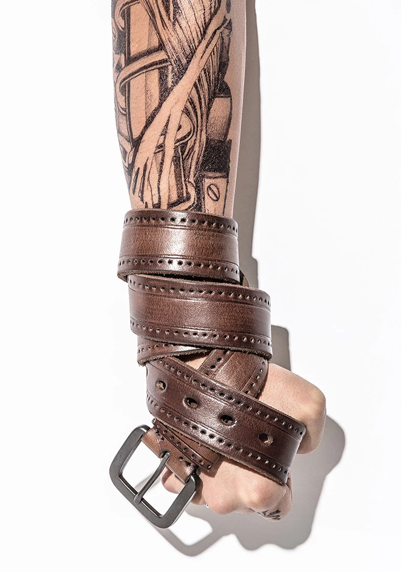MEDYLA Men's Leather Belts For Men Vintage Alloy Pin Buckle Waistband Strap Jeans Belt For Male Cowhide Belt DSW535