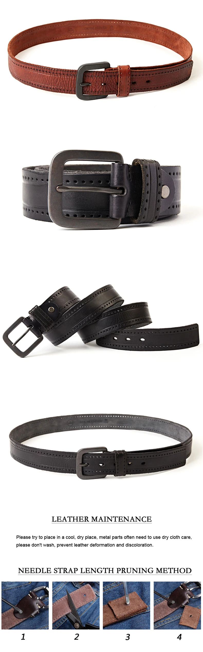 MEDYLA Men's Leather Belts For Men Vintage Alloy Pin Buckle Waistband Strap Jeans Belt For Male Cowhide Belt DSW535