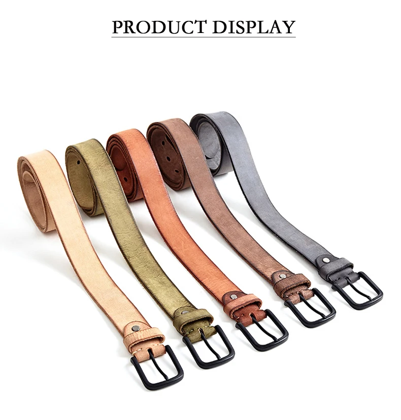 MEDYLA 100% original leather men's belt matte metal pin buckle soft tough leather belt for men without interlayer male belt