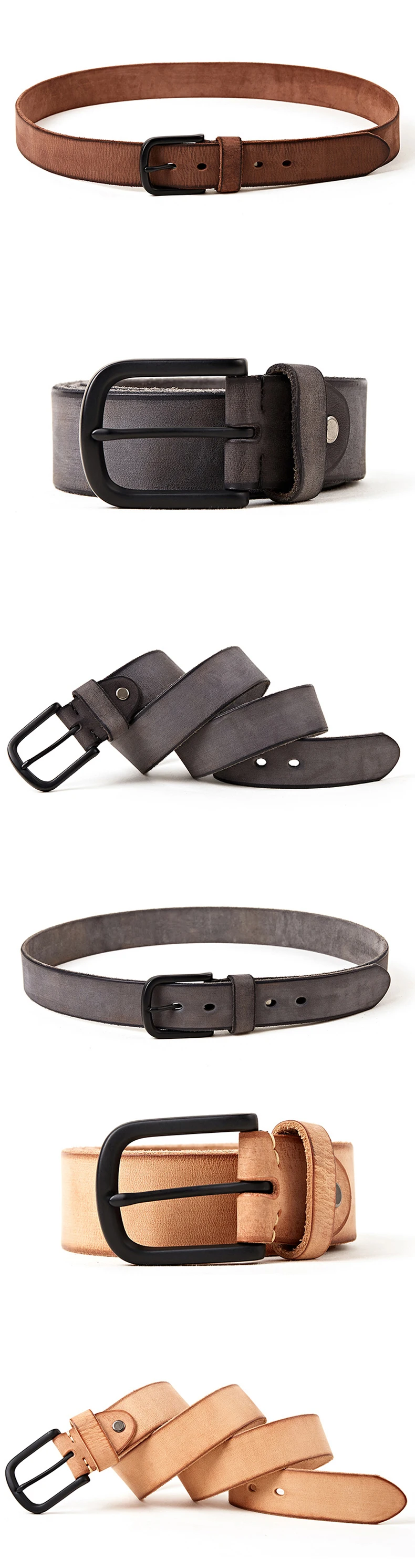 MEDYLA 100% original leather men's belt matte metal pin buckle soft tough leather belt for men without interlayer male belt