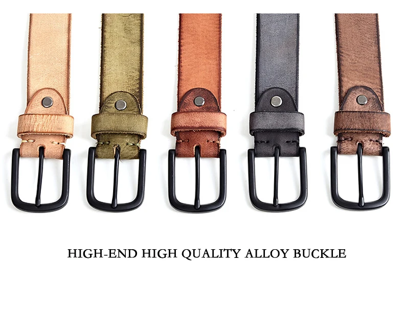 MEDYLA 100% original leather men's belt matte metal pin buckle soft tough leather belt for men without interlayer male belt