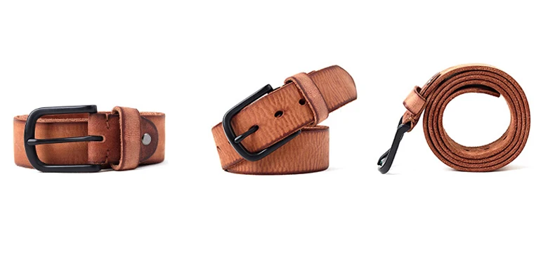 MEDYLA 100% original leather men's belt matte metal pin buckle soft tough leather belt for men without interlayer male belt
