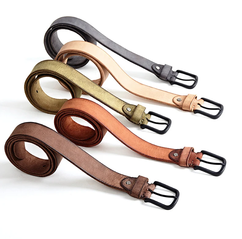 MEDYLA 100% original leather men's belt matte metal pin buckle soft tough leather belt for men without interlayer male belt