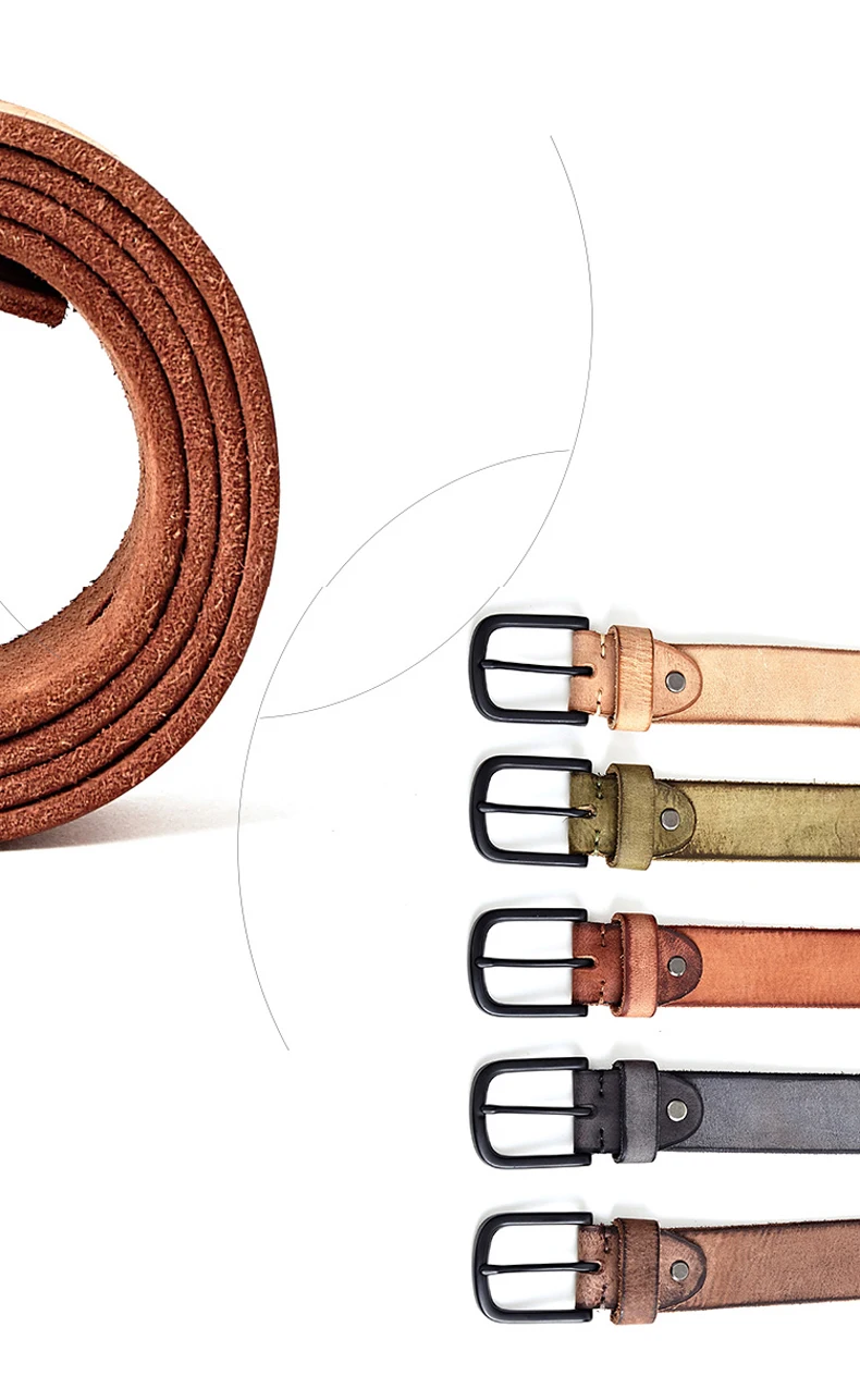 MEDYLA 100% original leather men's belt matte metal pin buckle soft tough leather belt for men without interlayer male belt