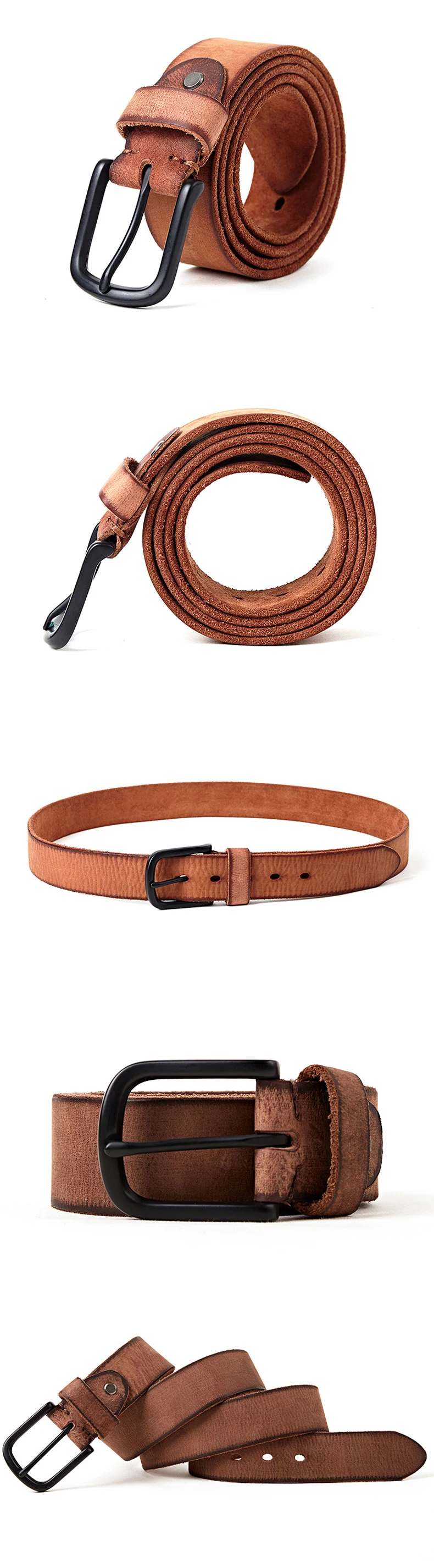 MEDYLA 100% original leather men's belt matte metal pin buckle soft tough leather belt for men without interlayer male belt