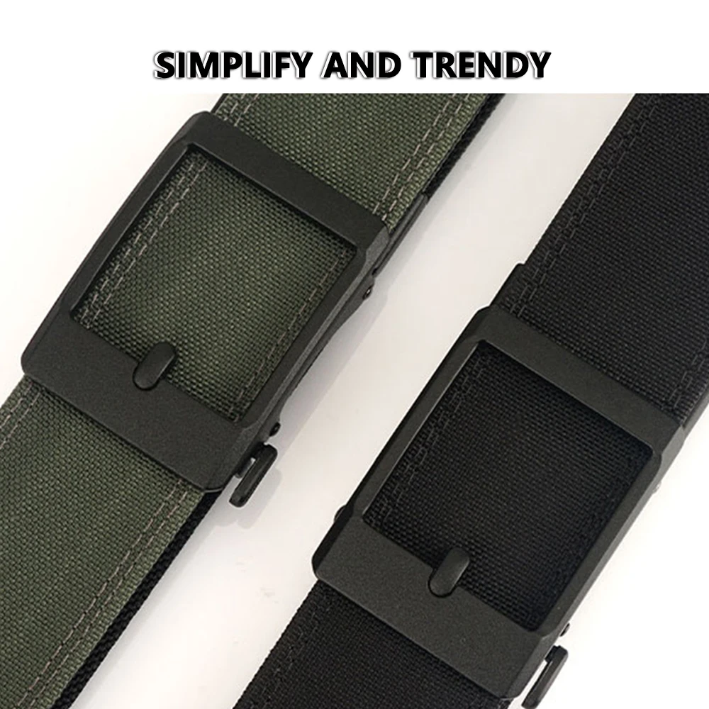 TUSHI 4.3cm Military Tactical Belt for Men Metal Automatic Buckle Thick Nylon Outdoor Hunting IPSC Gun Belt Casual Girdle Male