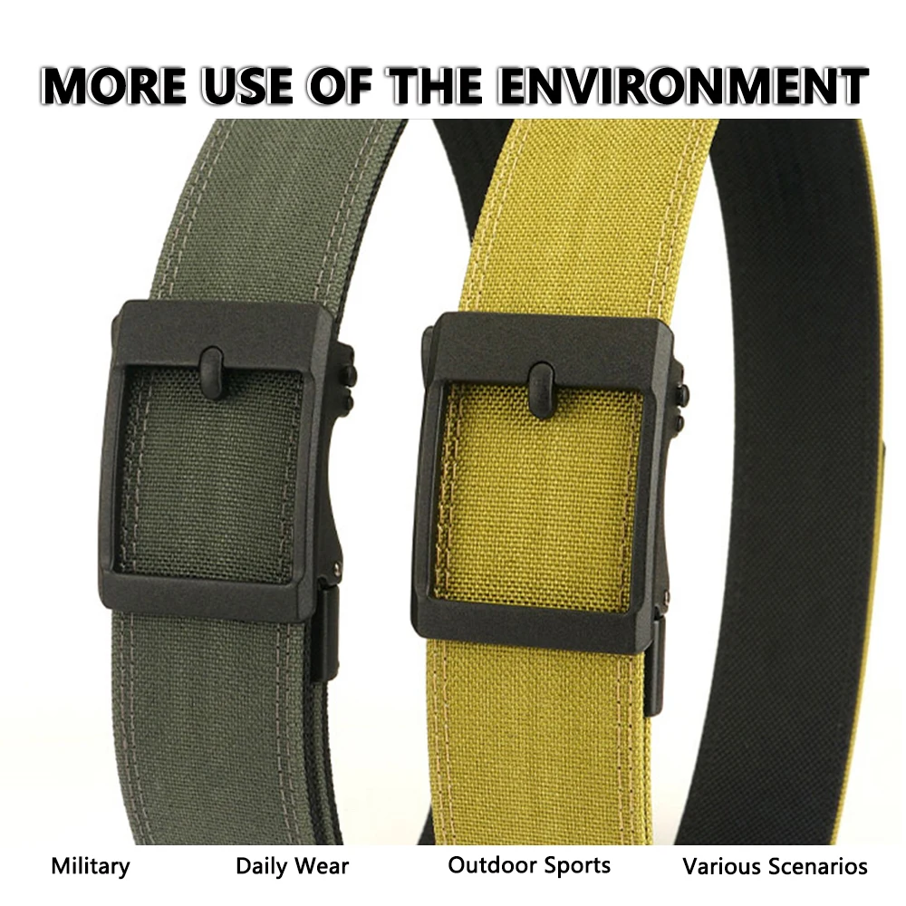 TUSHI 4.3cm Military Tactical Belt for Men Metal Automatic Buckle Thick Nylon Outdoor Hunting IPSC Gun Belt Casual Girdle Male