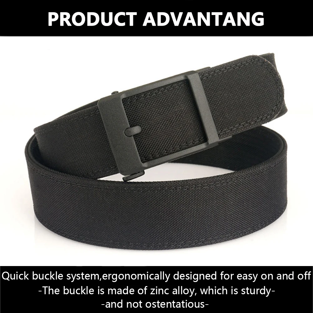 TUSHI 4.3cm Military Tactical Belt for Men Metal Automatic Buckle Thick Nylon Outdoor Hunting IPSC Gun Belt Casual Girdle Male