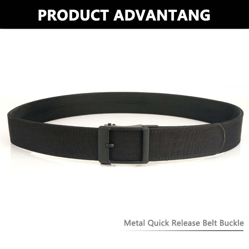 TUSHI 4.3cm Military Tactical Belt for Men Metal Automatic Buckle Thick Nylon Outdoor Hunting IPSC Gun Belt Casual Girdle Male