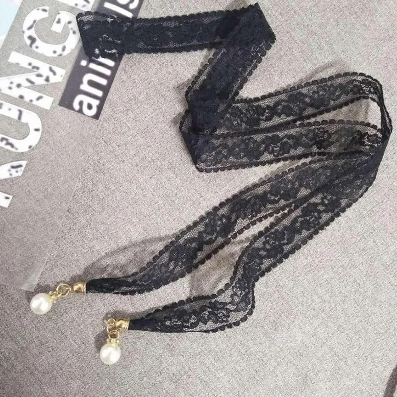 Fashion Sweet Decorative Lace Waist Belts Pearl Pendant Clothing Accessories Chain Belt Elegant Dress Waist Chain For Women