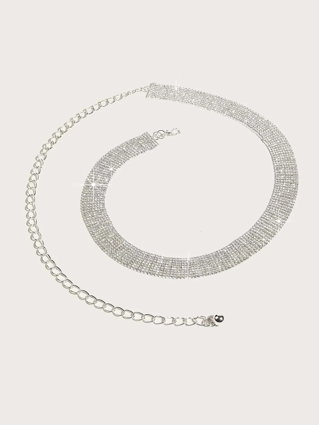 Herhsine 1-Piece Plus Size Women's Fashion Rhinestone-Embellished Wide Waist Chain, Elegant Party Dress Accessory, Spring, Summer