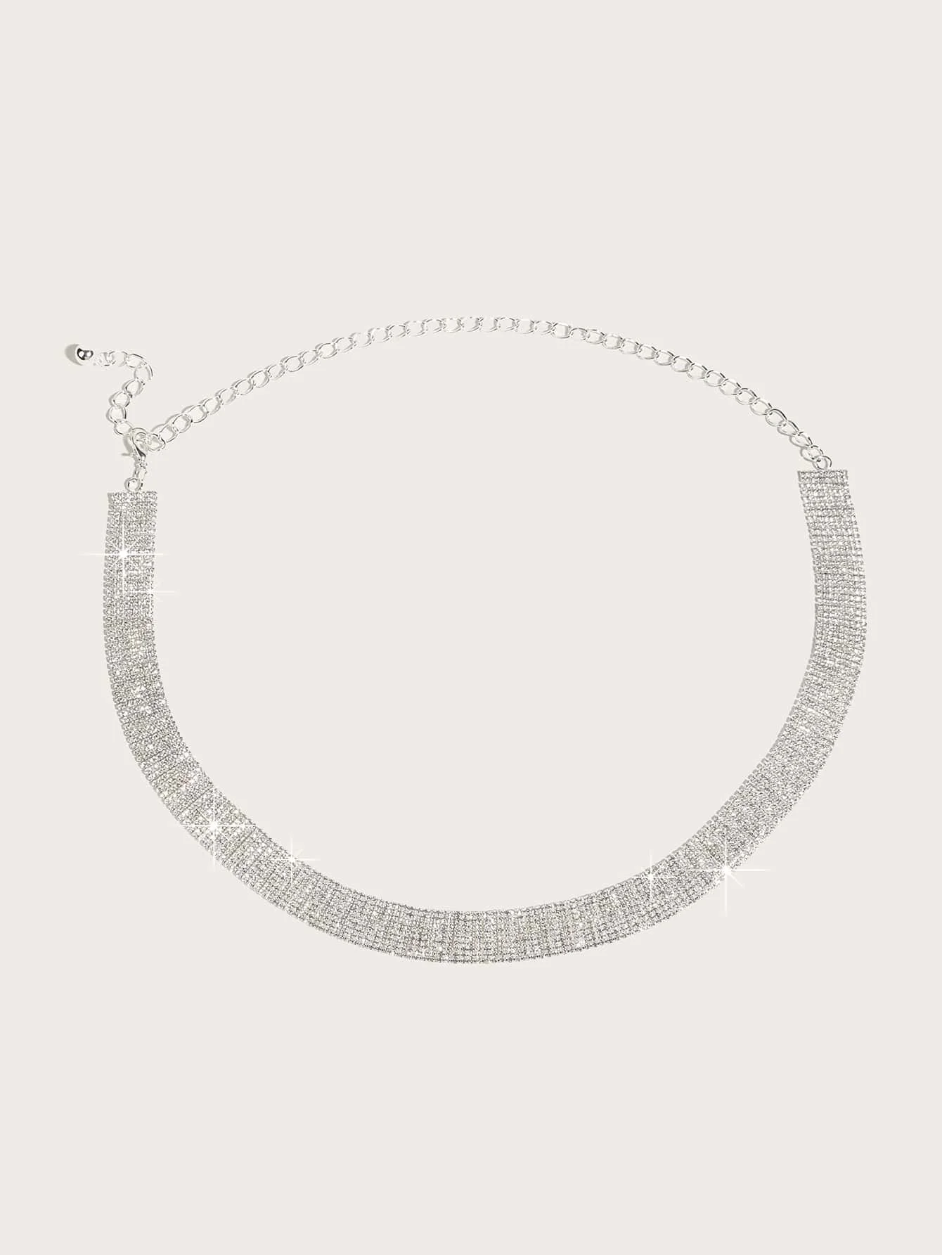 Herhsine 1-Piece Plus Size Women's Fashion Rhinestone-Embellished Wide Waist Chain, Elegant Party Dress Accessory, Spring, Summer