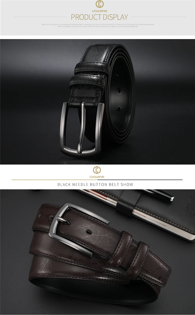 Designers Men Belts Genuine Leather Dress Casual Pin Buckle Business Belt for Man 2019 New Male Belt Luxury Strap HQ091