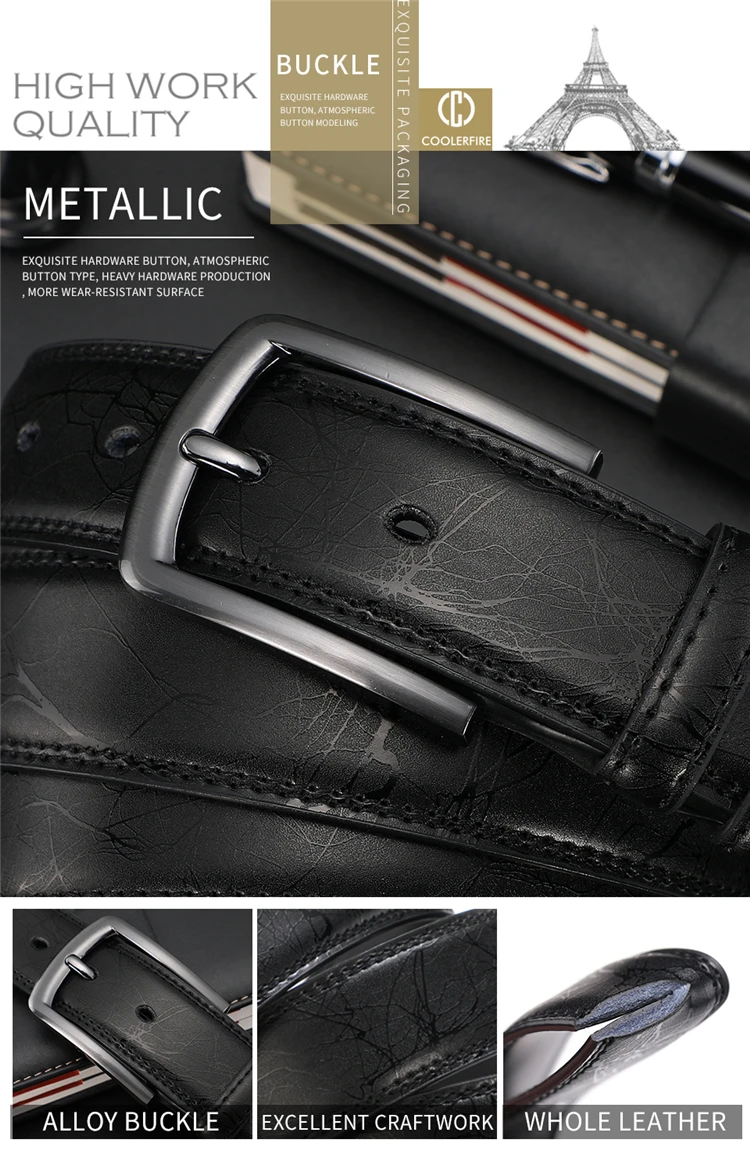 Designers Men Belts Genuine Leather Dress Casual Pin Buckle Business Belt for Man 2019 New Male Belt Luxury Strap HQ091