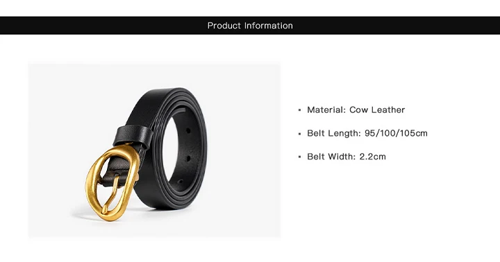 BEAUTODAY Belt Women Cow Leather Irregular Metal Buckle Retro Solid Color Ladies Jeans Dress Waistband Handmade 91040