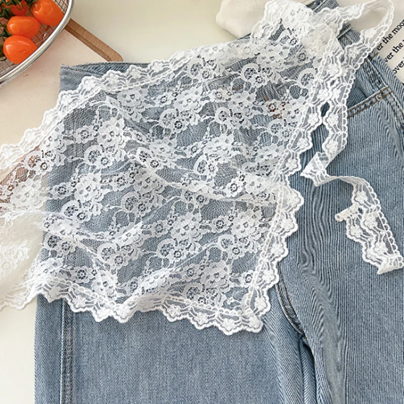 Triangle Short Skirt Half Skirt Butt Curtain Skirt Lace Trim Small Apron Soft Lace Stacked Ins Style Korean Spring Headscarf