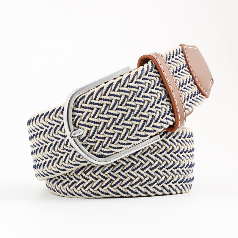 Women's Canvas Belt Men's Elastic Hunting Belt Casual Elastic Woven Needle Casual Knitted Pin Buckle Braided Stretch Jeans Belts