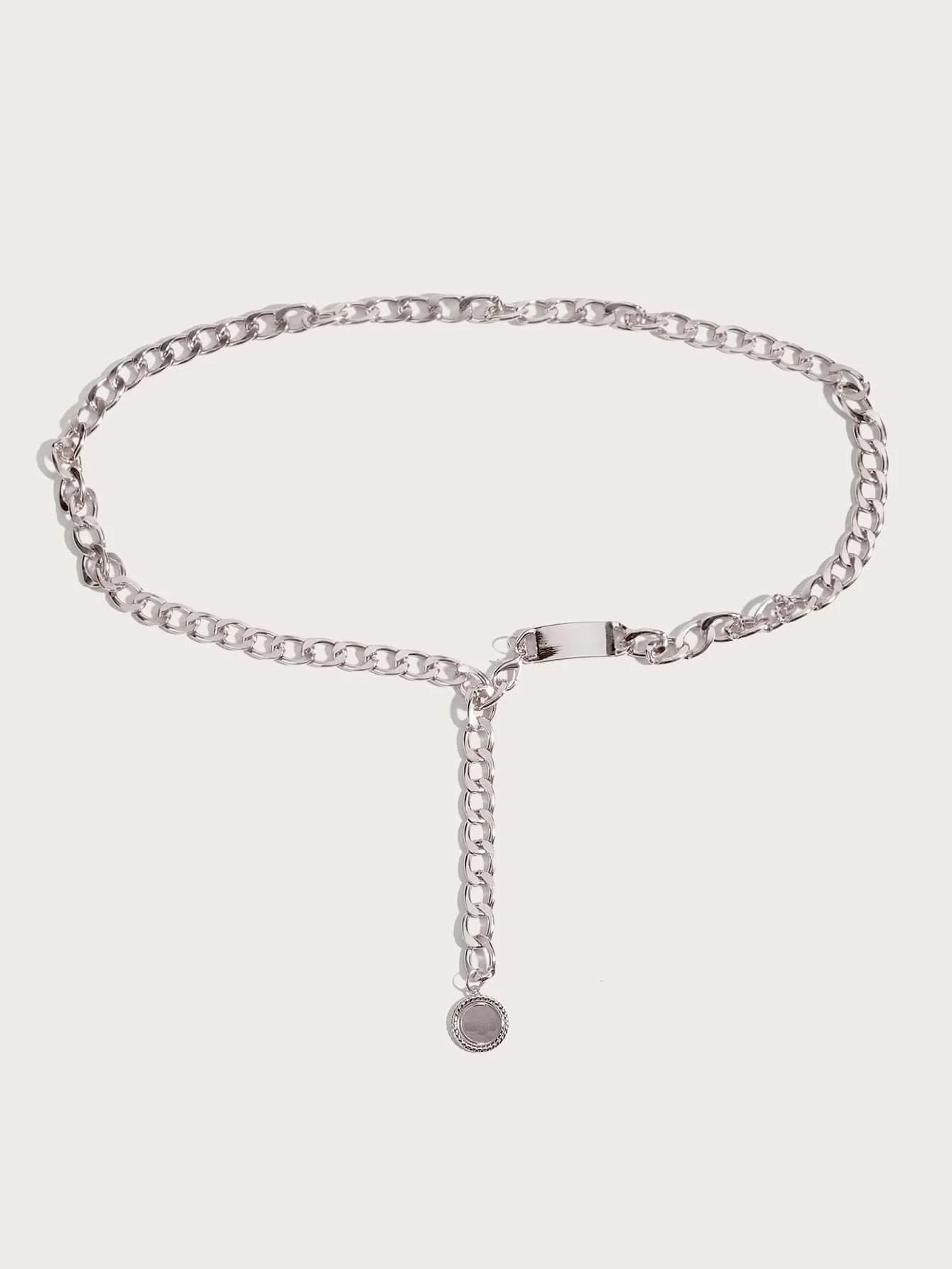 Hershine 1-Piece Women's Fashion Solid Color Metal Tag Decorative Waist Chain, Elegant Dress Accessory, Spring, Summer, Christmas