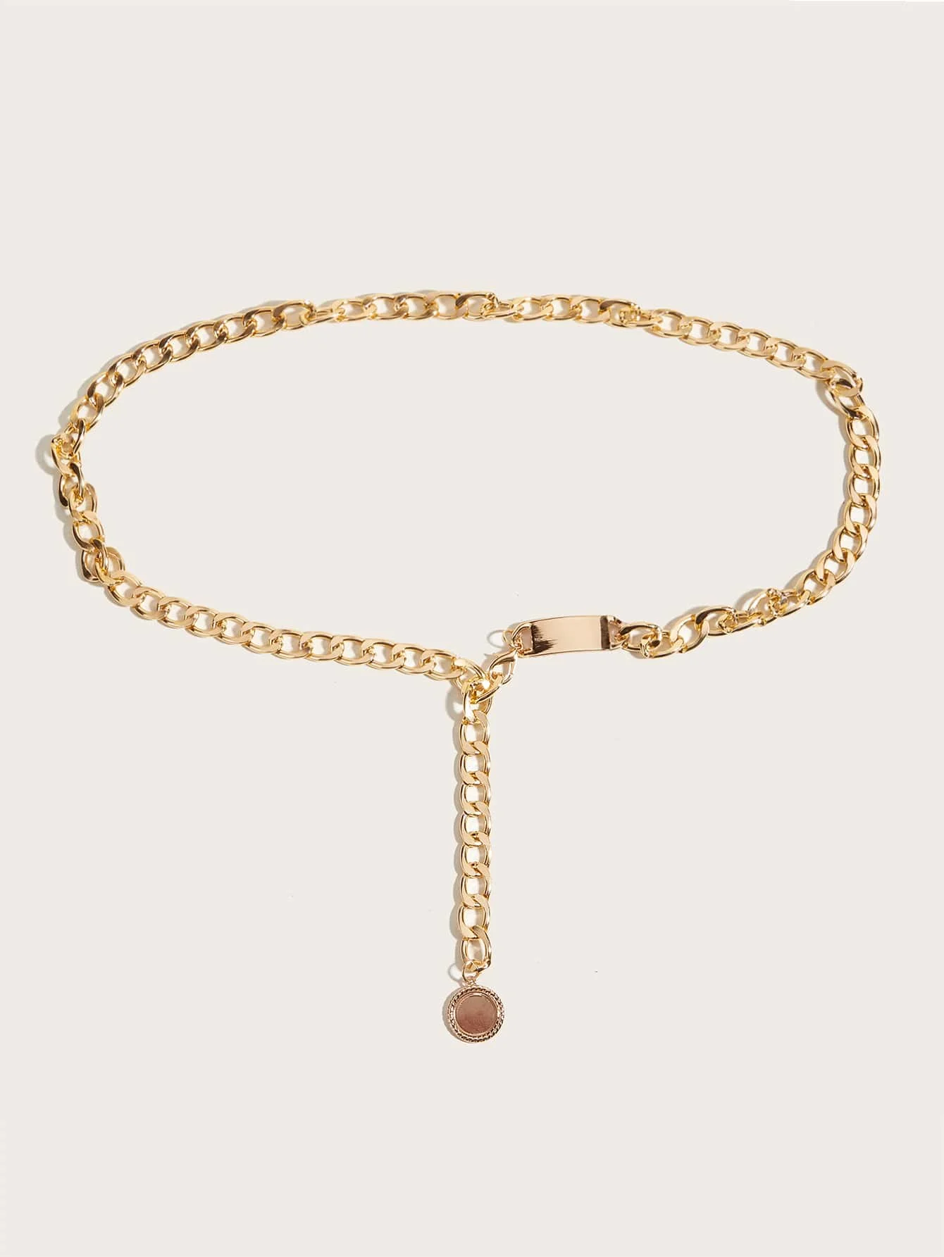 Hershine 1-Piece Women's Fashion Solid Color Metal Tag Decorative Waist Chain, Elegant Dress Accessory, Spring, Summer, Christmas
