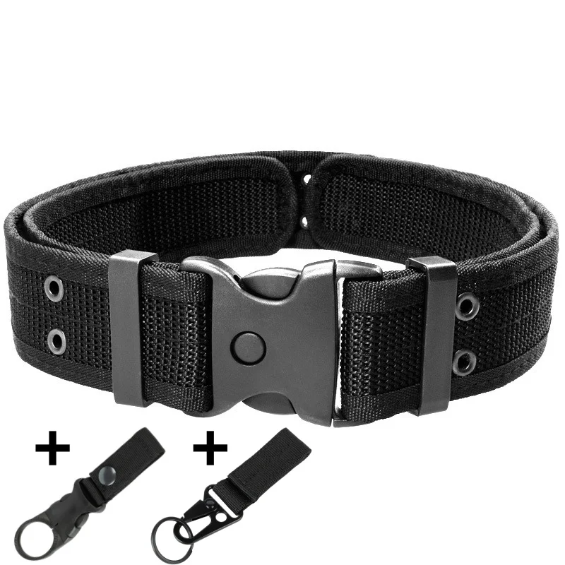 Men's Tactical Outer Belt Made of Nylon Material, with a Metal Fixing and Adjuster Buckle, Suitable for Outdoor Sports