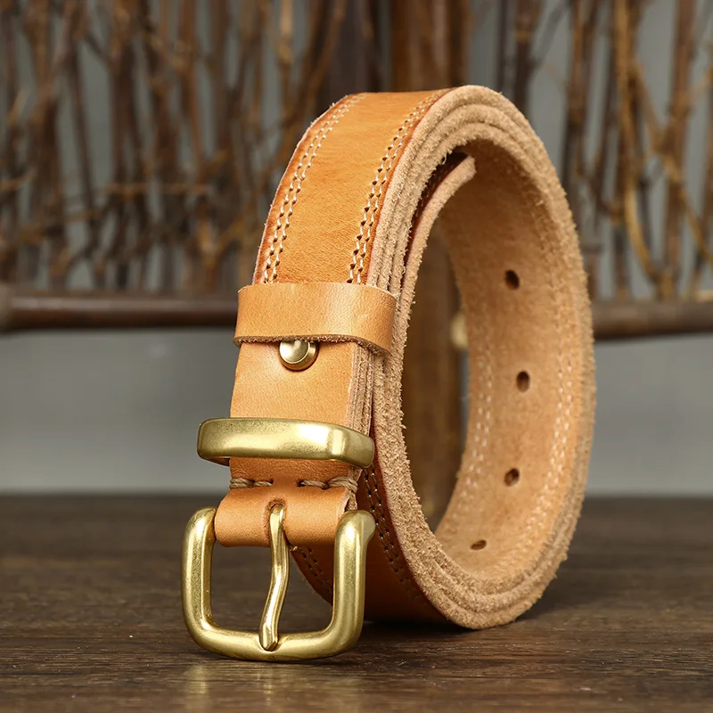 2.8CM Real Genuine Leather Belt Female Natural Cowskin Fashion Quality Solid Copper Buckle Vintage Casual Women Belts For Jeans