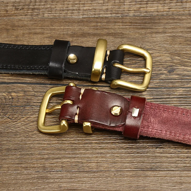 2.8CM Real Genuine Leather Belt Female Natural Cowskin Fashion Quality Solid Copper Buckle Vintage Casual Women Belts For Jeans