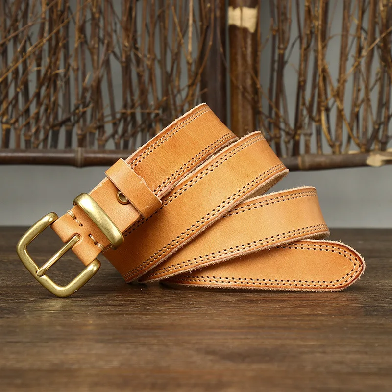2.8CM Real Genuine Leather Belt Female Natural Cowskin Fashion Quality Solid Copper Buckle Vintage Casual Women Belts For Jeans