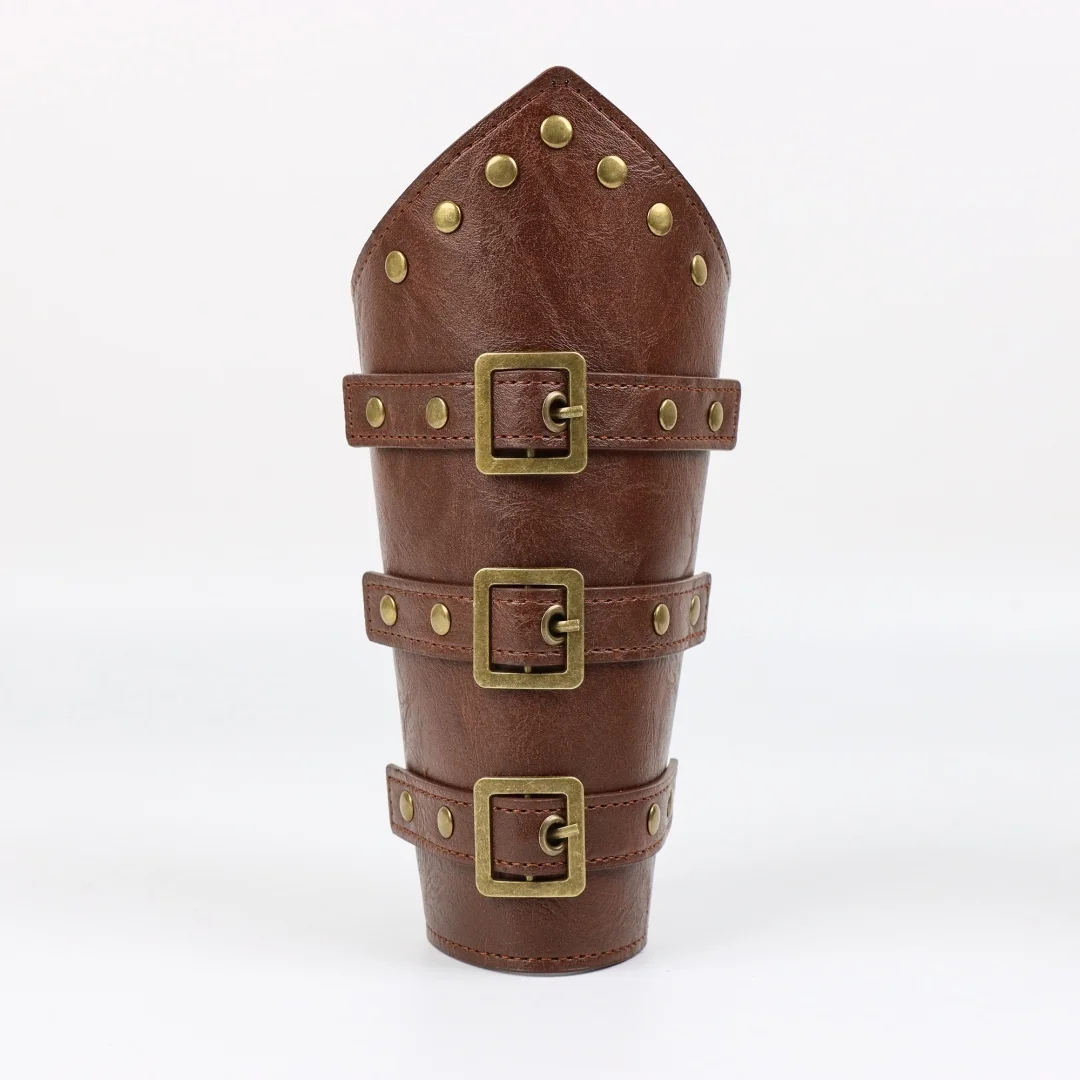 Renaissance Medieval Belt Skirt Hiking Viking Horn Design Leather Cover for Sword Frog Accessory