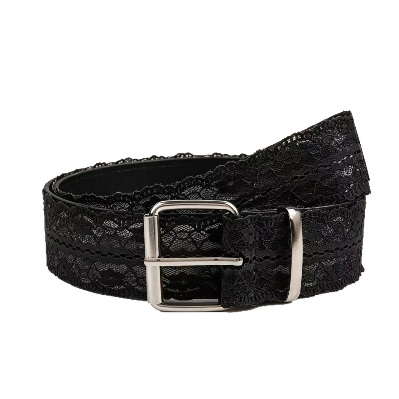 Beautiful Lace Waist Belt Leather Decor Accessory Gift Lace Waistband White Floral Casual Waist Strap Fashion Accent for Women