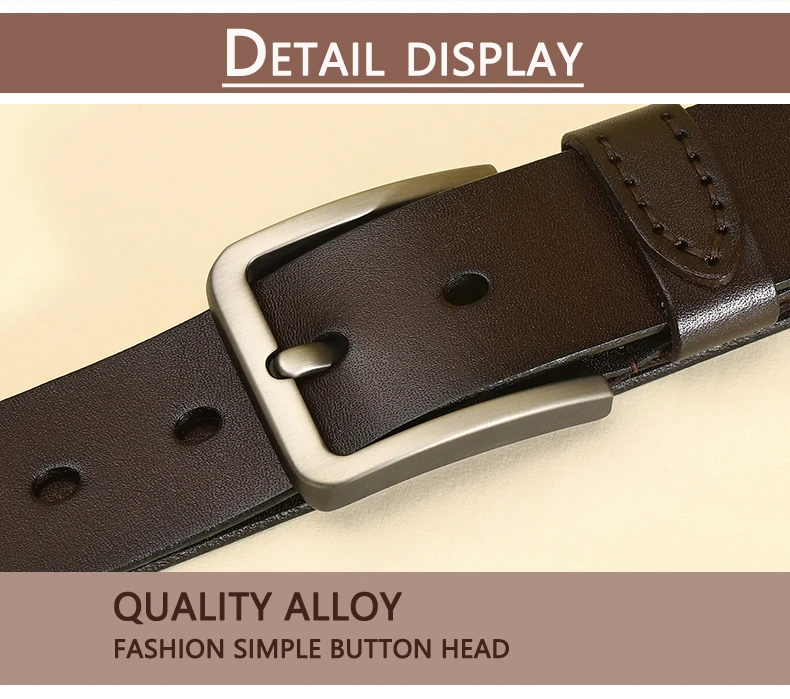 3.8CM Cowhide Belt Men Buckle Top Genuine Leather All-match Casual Jeans Belts High Quality Male Genuine Leather Belt For Men