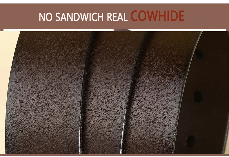 3.8CM Cowhide Belt Men Buckle Top Genuine Leather All-match Casual Jeans Belts High Quality Male Genuine Leather Belt For Men