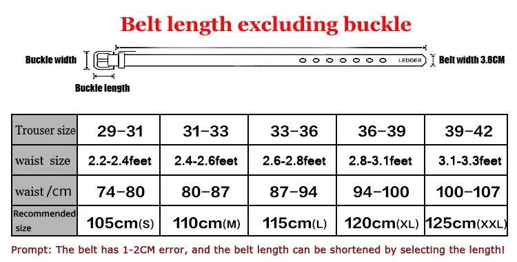 3.8CM Cowhide Belt Men Buckle Top Genuine Leather All-match Casual Jeans Belts High Quality Male Genuine Leather Belt For Men