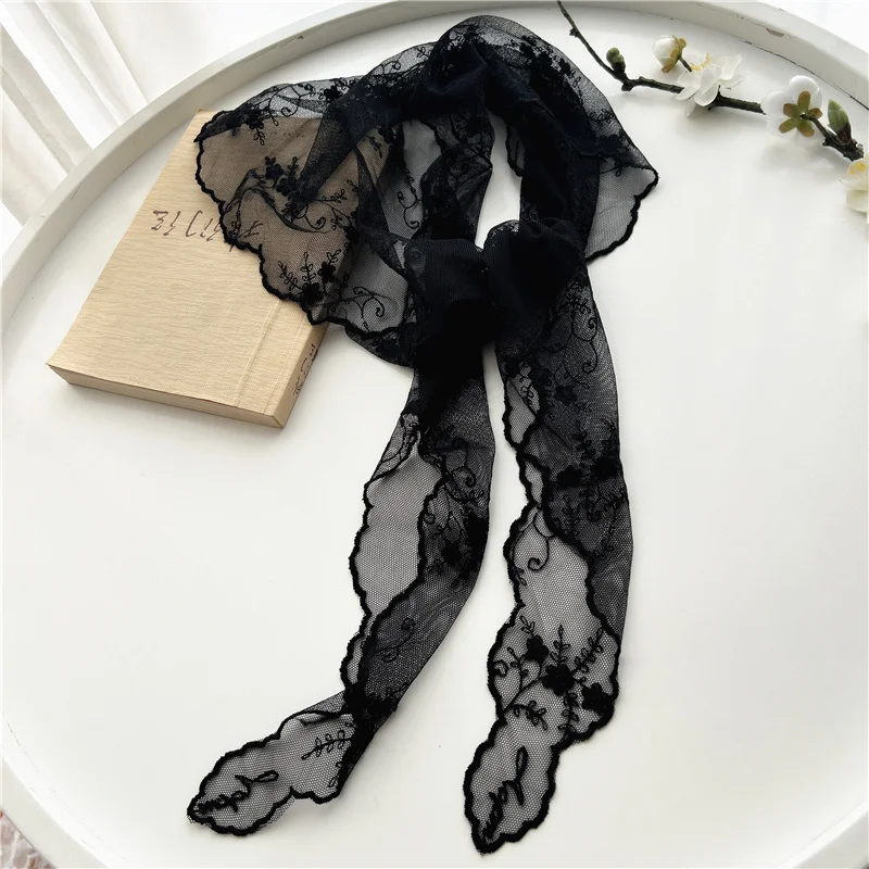 Fashion Fart Curtain Women's Lace Belt Stacked Wearing Triangular Scarf Hem Skirt Waist Seal Rope Silk Scarf Decorative Pants
