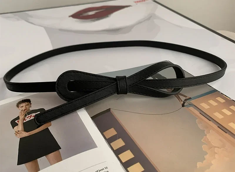 Thin Knot Belts for Women Belt Lady Waistband Soft PU Leather Belt Black Coffee Straps Wild Long Dress Coat Accessories Luxury
