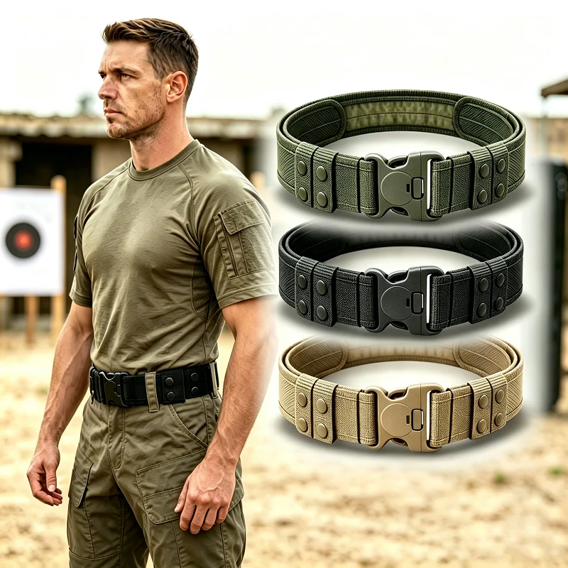 Men's Nylon Tactical Belt | Heavy Duty Quick-Release Outdoor Sport Waist Strap Multi-functional Camping Hiking Travel Accessory