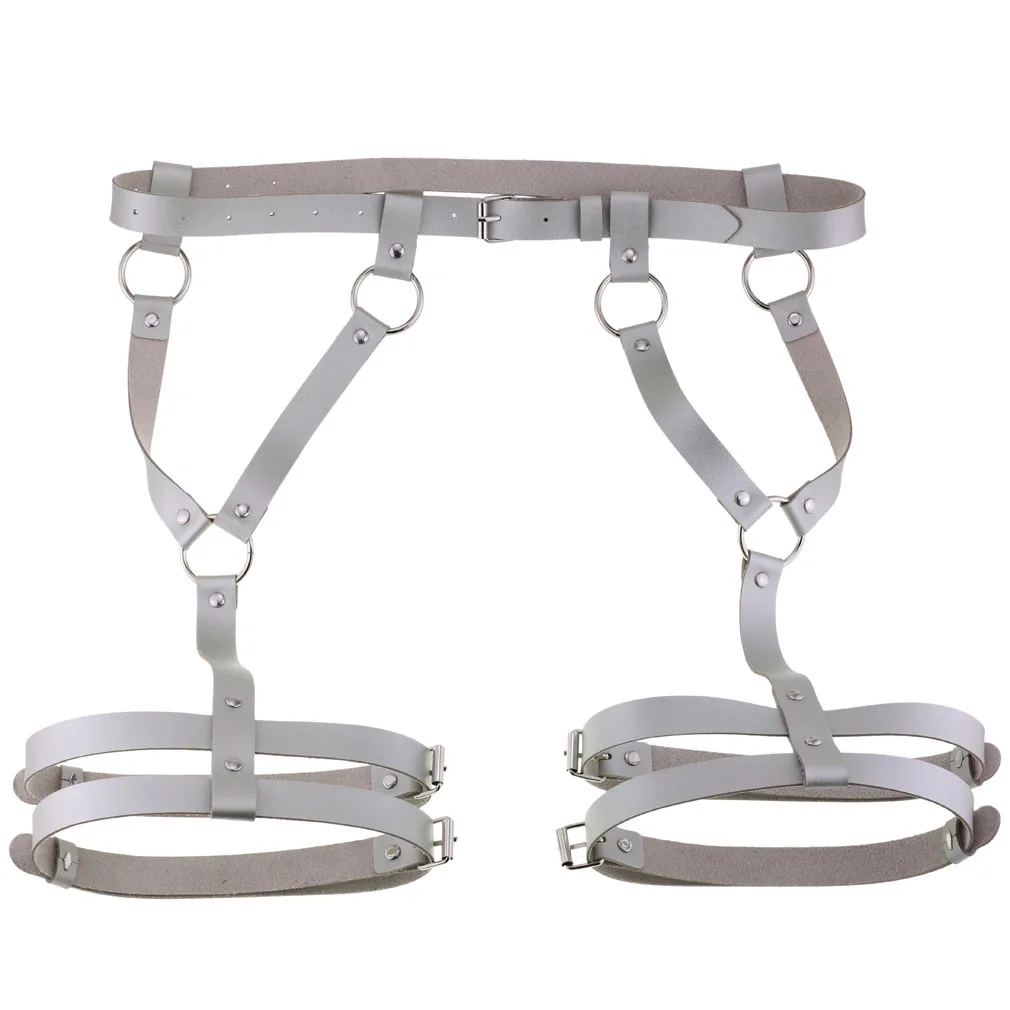 2022 Sexy PU Leather Leg Sword Garter Body Bondage Belts for Women Black Harness Belt Waist Strap Punk Gothic Clothes Lingerie