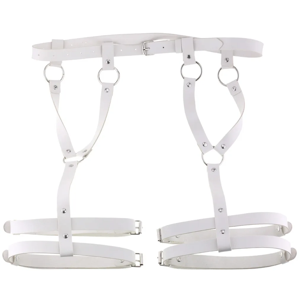 2022 Sexy PU Leather Leg Sword Garter Body Bondage Belts for Women Black Harness Belt Waist Strap Punk Gothic Clothes Lingerie