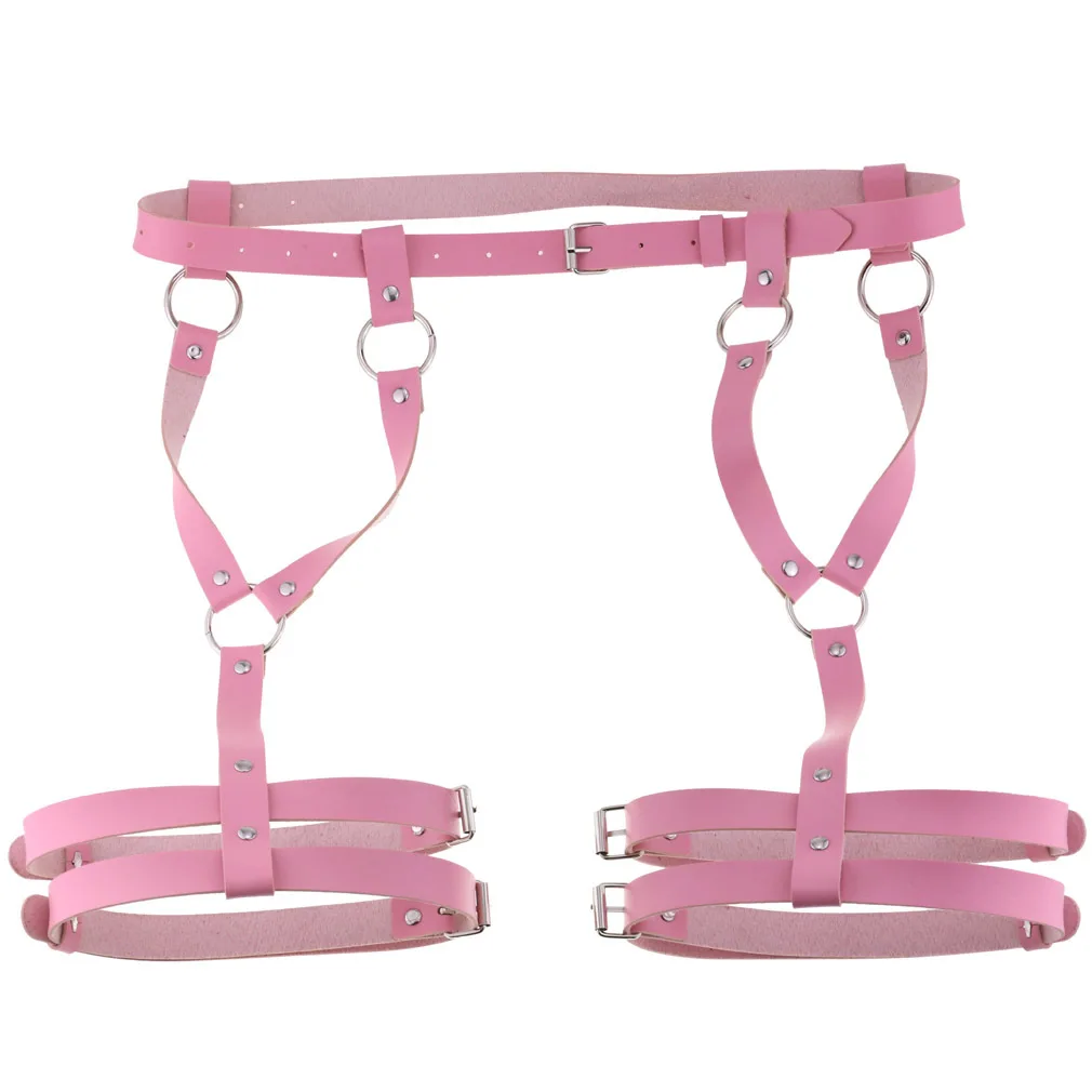 2022 Sexy PU Leather Leg Sword Garter Body Bondage Belts for Women Black Harness Belt Waist Strap Punk Gothic Clothes Lingerie