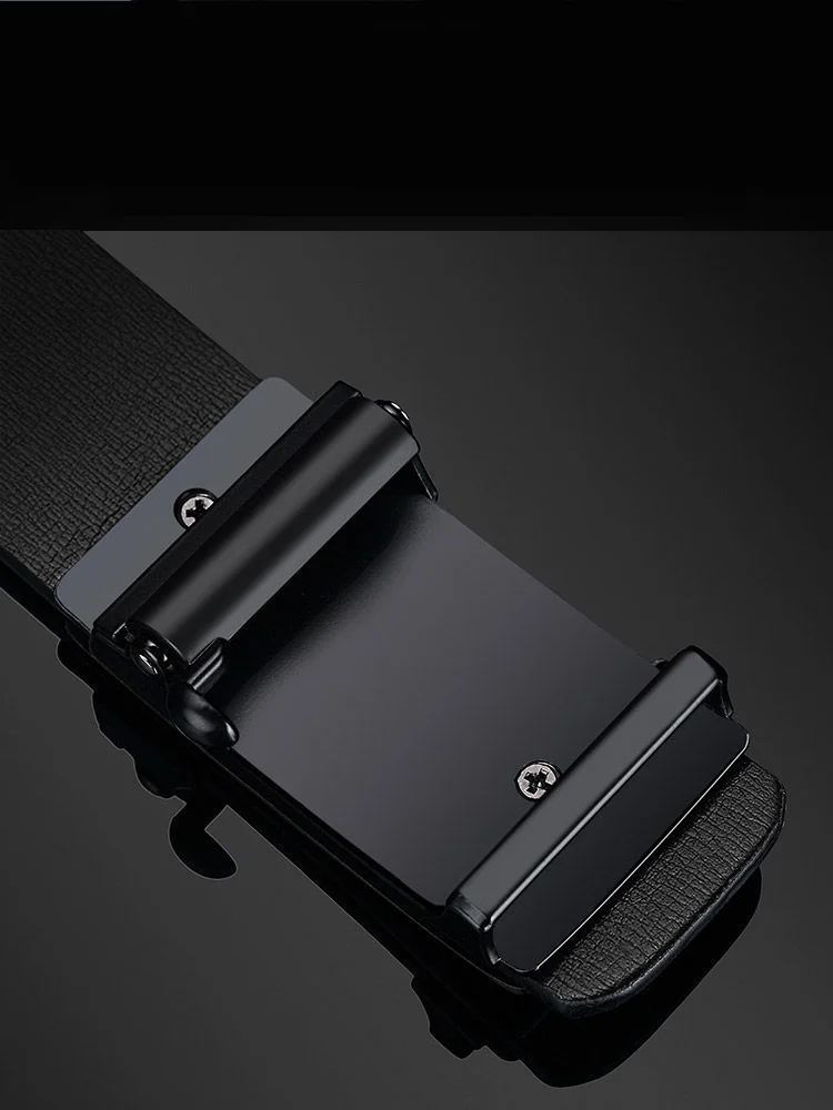 DINISITON New Fashion Men's Belt Toothless Automatic Buckle Belt Alloy Letter Button for Business Fashion High Quality Men'Strap
