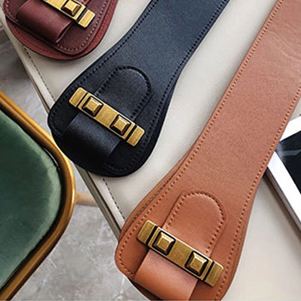 Gold Buckle Waist Belts For Women Pure-Color Leather Clothes Belt Adjustables Soft Belt For Girl Female Clothes Decoration