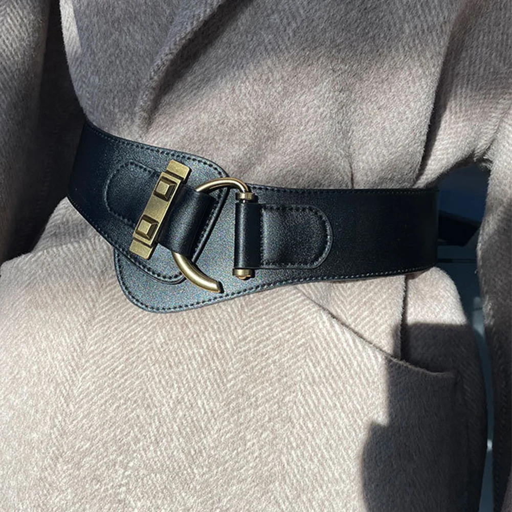 Gold Buckle Waist Belts For Women Pure-Color Leather Clothes Belt Adjustables Soft Belt For Girl Female Clothes Decoration