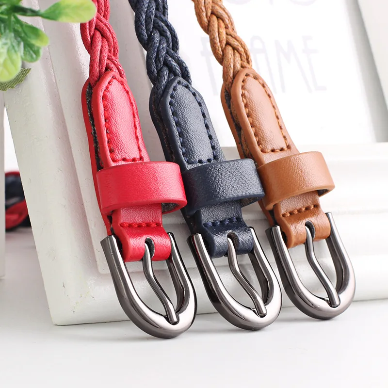 Fashion Casual Woven Knitted Leather Female Waistband Ladies Decorative Women Belts Clothes Accessories Rope Braided