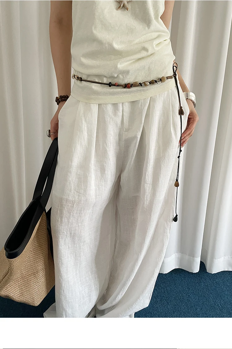 Wooden Bead Artisanal Hand-Woven Belt Versatile For Dresses Jeans And Women's Slenderizing Waist Rope