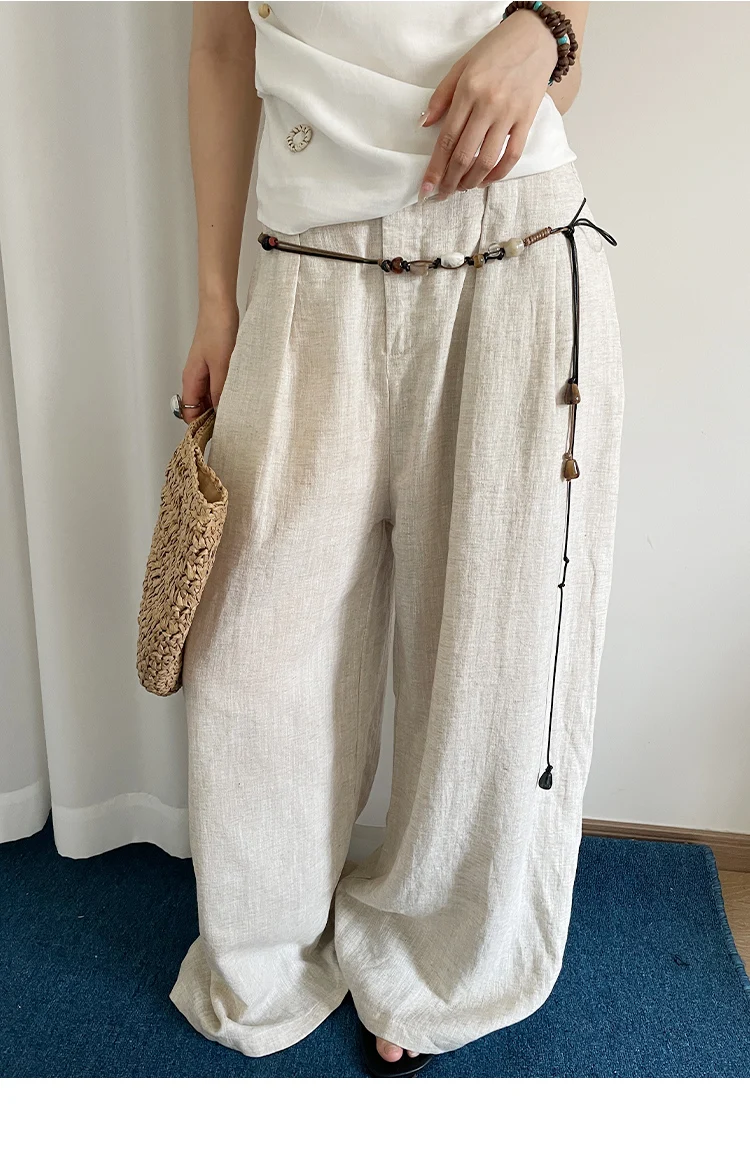 Wooden Bead Artisanal Hand-Woven Belt Versatile For Dresses Jeans And Women's Slenderizing Waist Rope