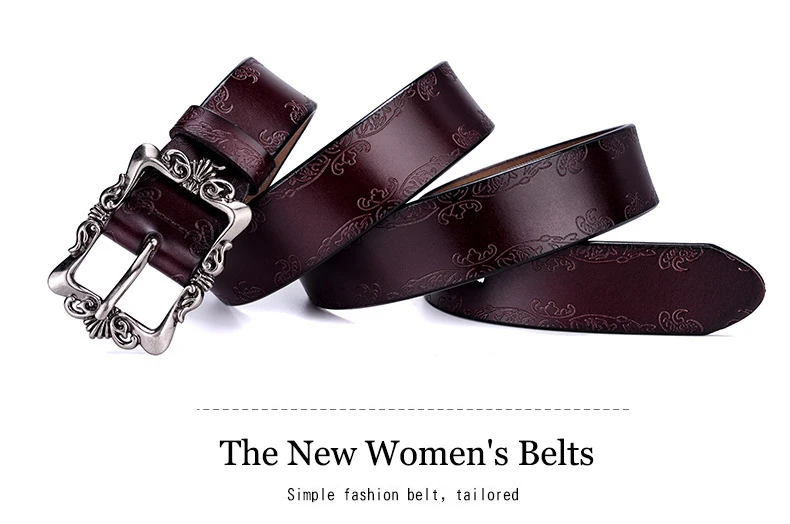 SupSindy Women Genuine Leather Belt Cowskin Casual Punk Luxury Brand Designer Belts For Women Jeans Waistband Female Black Strap