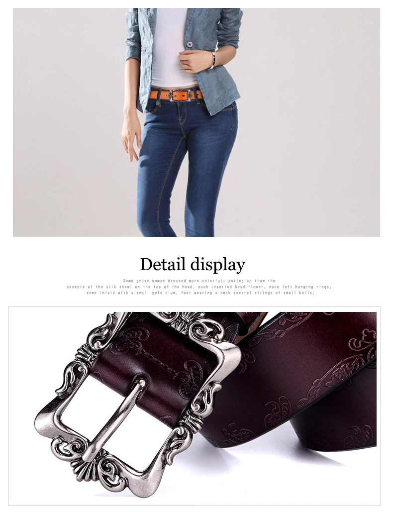 SupSindy Women Genuine Leather Belt Cowskin Casual Punk Luxury Brand Designer Belts For Women Jeans Waistband Female Black Strap