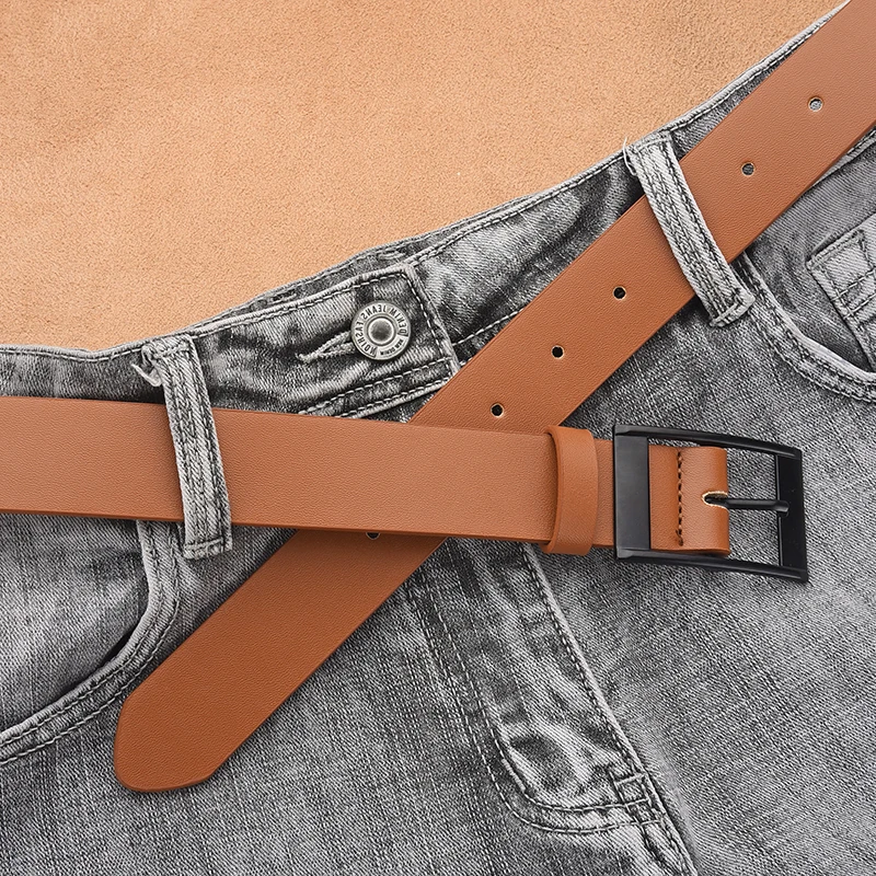 New Men's Luxury Belt PU Leather Belt Metal Pin Buckle High-Quality Well-Known Brand Designer Belt Jeans Men's Belt