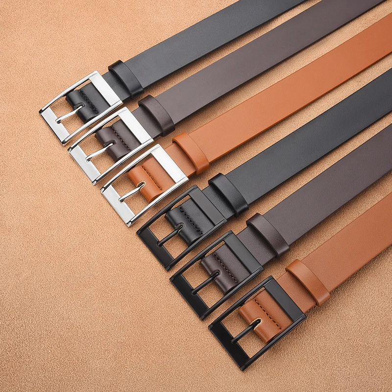 New Men's Luxury Belt PU Leather Belt Metal Pin Buckle High-Quality Well-Known Brand Designer Belt Jeans Men's Belt