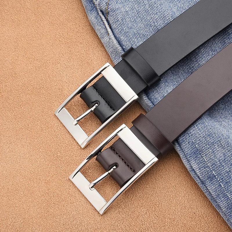 New Men's Luxury Belt PU Leather Belt Metal Pin Buckle High-Quality Well-Known Brand Designer Belt Jeans Men's Belt